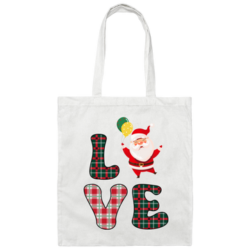 Love Santa, Love Christmas, Caro Christmas Canvas Tote Bag