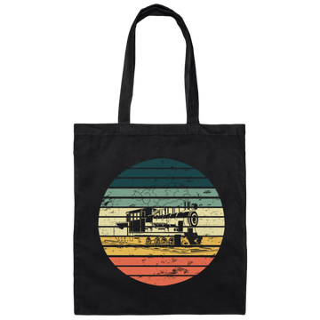 Locomotive Steam Train Model Railway, Vintage Locomotive Steam Train Canvas Tote Bag