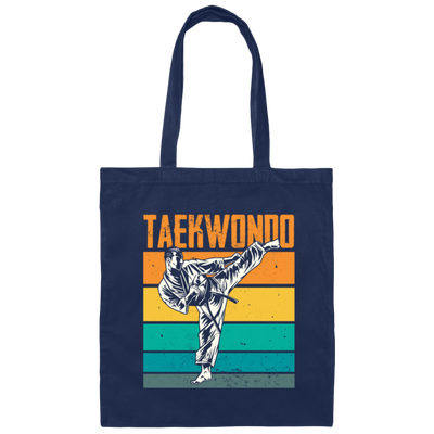 Love Taekwondo, Retro Taekwondo Gift, Love Martial Art, Korean Martial Art Vintage Canvas Tote Bag