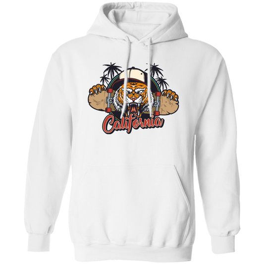 Tiger In California, California Beach, California Island Pullover Hoodie