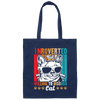 Retro Cat Introverted, But Willing To Discuss Cat Vintage Canvas Tote Bag