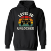 Level 30 Unlocked, Love 30th Birthday, Best Of 30th, Retro Playing Love Gift Pullover Hoodie