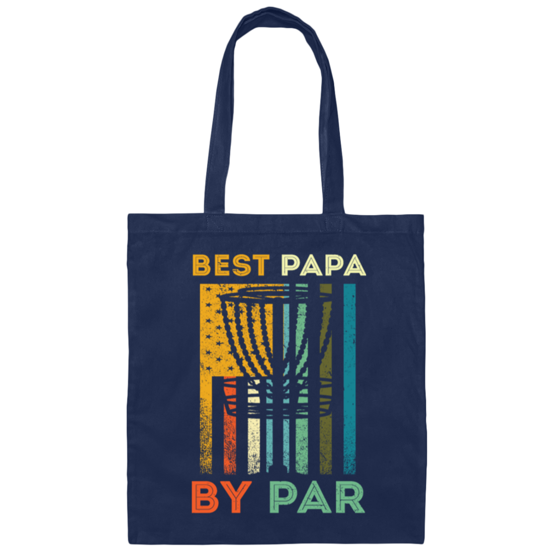 Best Papa By Par, Disc Golf Dad Retro Canvas Tote Bag