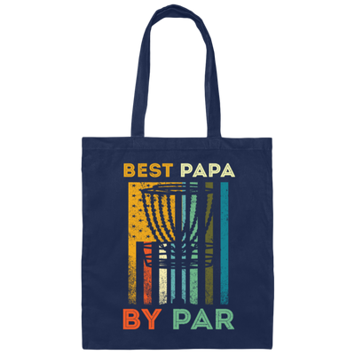 Best Papa By Par, Disc Golf Dad Retro Canvas Tote Bag