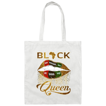 Love Black Gift Black Queen African Pan Flag Red Green Sexy Lips Canvas Tote Bag