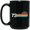 Vintage Gift For 73, 1973 Vintage Birthday, Retro Sunset 1973 Gift Black Mug