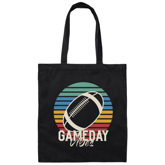 Gameday Vibes, Retro Football, American Football, Love Sport Canvas Tote Bag
