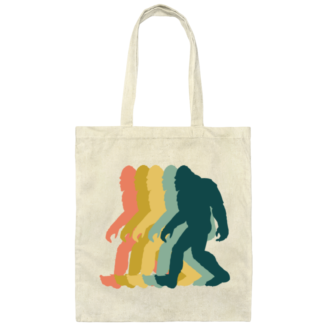 Vintage Bigfoot, Bigfoot Yeti Sasquatch Retro Design Canvas Tote Bag