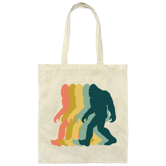Vintage Bigfoot, Bigfoot Yeti Sasquatch Retro Design Canvas Tote Bag
