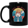 Chill And Relax, Dog Dad, Retro Dog, Cool Dog Black Mug