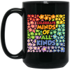 Groovy Flowers, Celebrate Minds Of All Kinds Black Mug