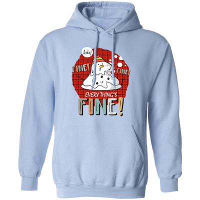 It's Fine, Everythings Fine, Melting Snowman, Plaid Xmas, Merry Christmas, Trendy Christmas Pullover Hoodie