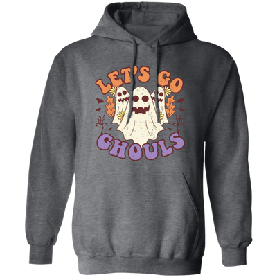 Let's Go Ghouls, 3 Boos, Funny Boo, Groovy Halloween Pullover Hoodie