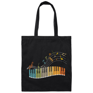 Piano Keyboard Retro, Piano Keyboard Gift Canvas Tote Bag