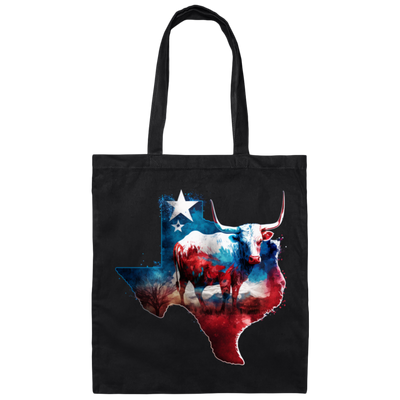 Love Texas, Cow In Texas, Best Of Texas, Best Cow Lover Gift, Texas Cow Canvas Tote Bag