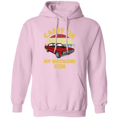 Carry On My Wayward Son, Red Car, Classic Car Pullover Hoodie