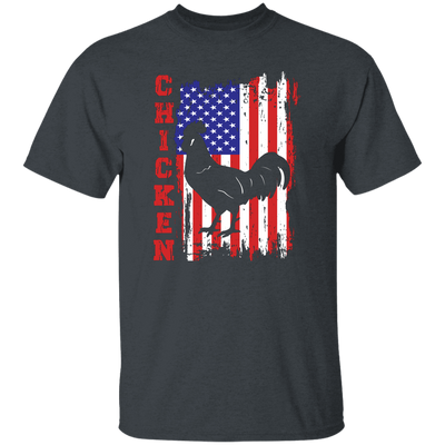 Chicken Silhouette, American Chicken, American Flag Unisex T-Shirt