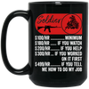 Soldier Hourly Rate, Funny Soldier, Best Of Soldier Black Mug