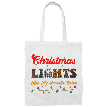 Christmas Lights Are My Favorite Color, Caro Xmas Canvas Tote Bag
