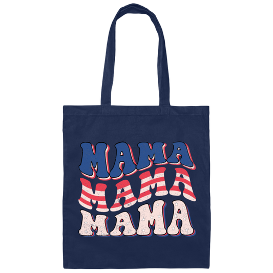 Groovy Mama, Retro Mama, American Mama, Mommy Canvas Tote Bag