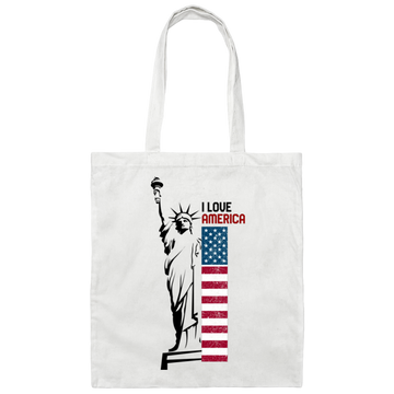 I Love America, Statue of Liberty, American Liberty Canvas Tote Bag