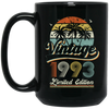 Vintage 1993, Birthday 1993, Retro Birthday, Limited Edition Black Mug