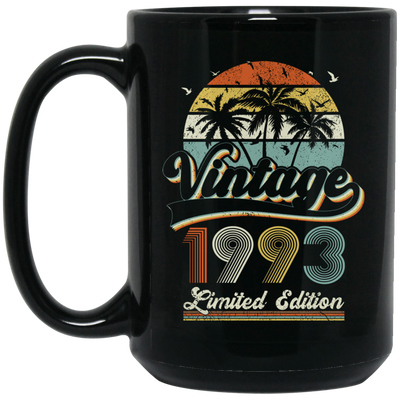 Vintage 1993, Birthday 1993, Retro Birthday, Limited Edition Black Mug