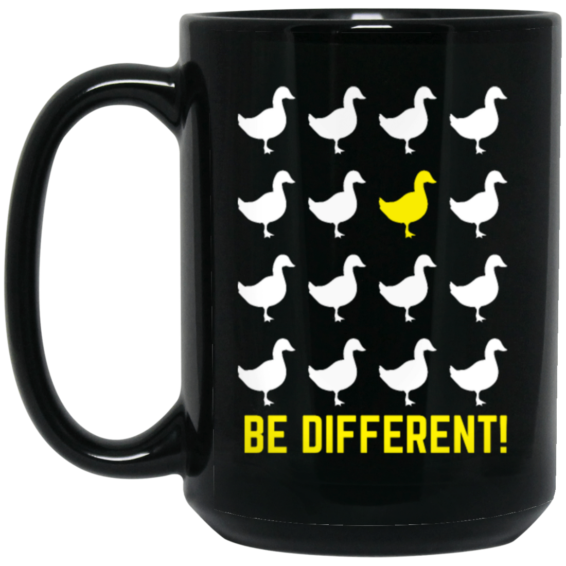 Different Duck, Be Different, Love To Different, Best Of Different Lover Black Mug