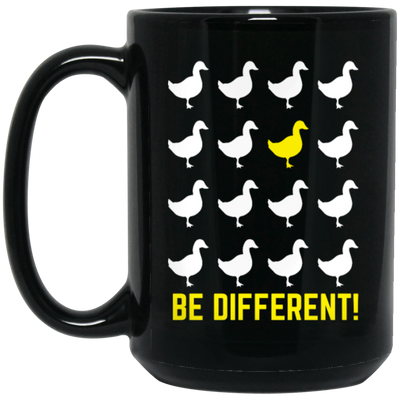 Different Duck, Be Different, Love To Different, Best Of Different Lover Black Mug