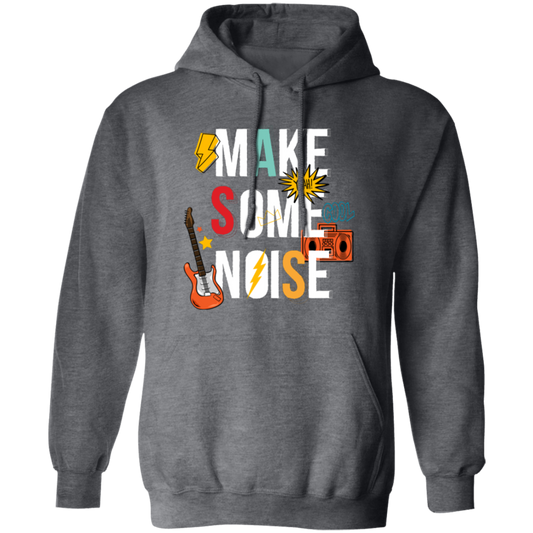 Make Some Noise, Love The Rock Music, Guitar, Cassette Pullover Hoodie