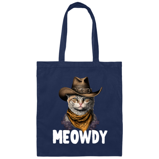 Cat Meme, Love Cat, Swag Cat, Meowdy Love Gift, Meow Howdy, Funny Cat Gift Canvas Tote Bag