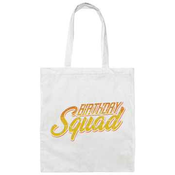 Birthday Squad, Perfect Birthday, Retro Birthday Gift, Orange Tone Canvas Tote Bag