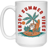 Enjoy Summer Vibes, Relax On Hawaii, Palm Tree Oasis White Mug