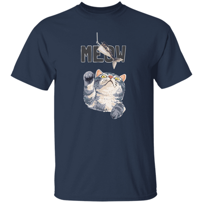 Cute Meow, Cute Stupid Cat, Cat Catch Fishing Rod Unisex T-Shirt