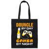 Druncle By Day, Gamer By Night, Funny Uncle Gift Canvas Tote Bag