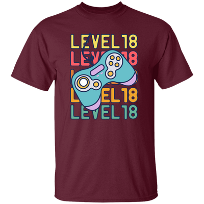 Gamer, Level 18 Up, 18th Birthday, Play Station, Game Player Unisex T-Shirt