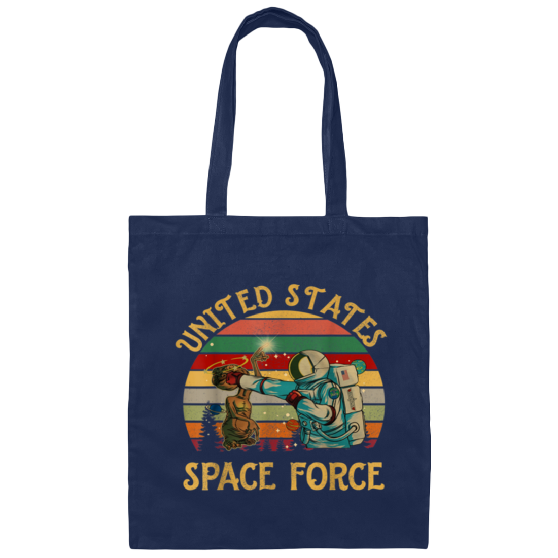United States Space Force, Retro Space Canvas Tote Bag
