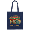 United States Space Force, Retro Space Canvas Tote Bag