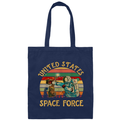 United States Space Force, Retro Space Canvas Tote Bag