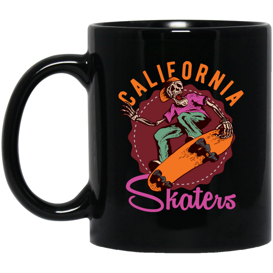 California Skaters, Skating, Hippie Skate, Skate Surfing Black Mug