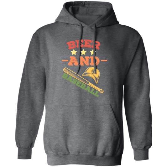 Beer And Baseball, Retro Baseball, American Football, Baseball Gift Pullover Hoodie