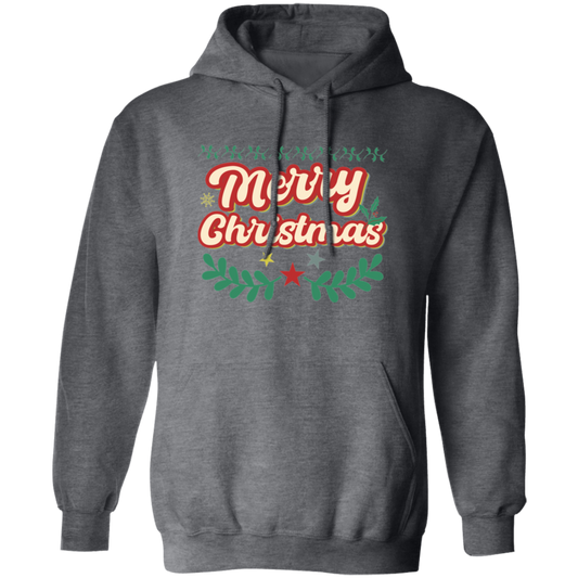 Merry Christmas, Xmas Pattern, 3D Text Christmas, Merry Christmas, Trendy Christmas Pullover Hoodie