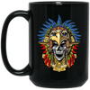 Aztec Skull, Eagle Warrior Mask Native, Mexican Love Gift, Best Warrior Black Mug