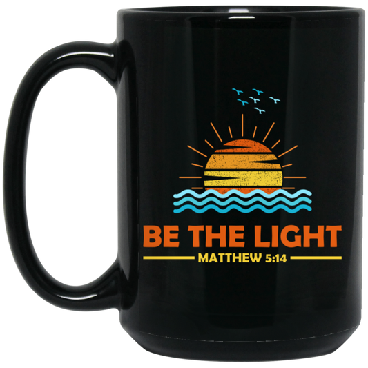 Be The Light, Mathew 5 14, Retro Sunlight, My Light Black Mug