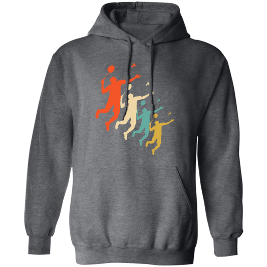 Retro Badminton Silhoutte, Love Sport, Great Birthday Gift Pullover Hoodie