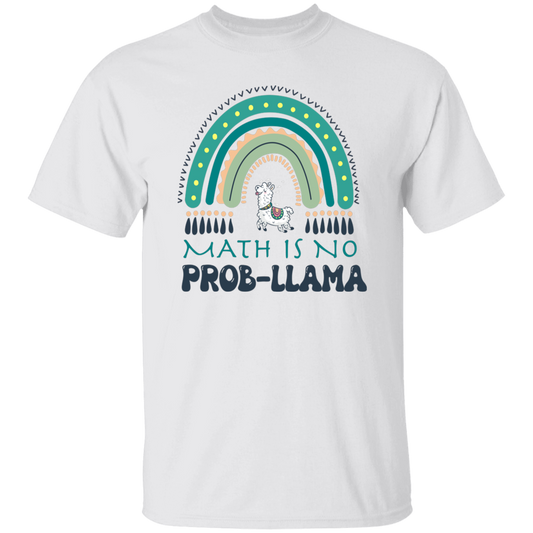 Math Is No Prob-Llama, Green Rainbow, Cute Llama Unisex T-Shirt