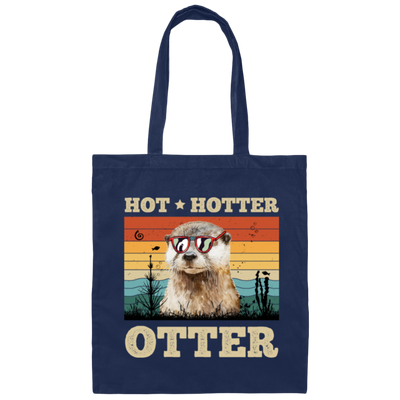 Hot Love Gift, Hotter Gift Retro, Seal Lover, Vintage Hot Otter Canvas Tote Bag