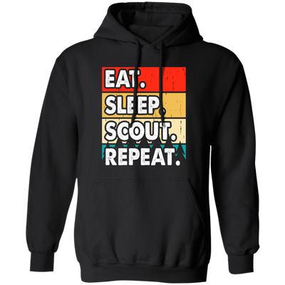 Eat Sleep Scout Repeat, Retro Scout, Scout Camping Pullover Hoodie