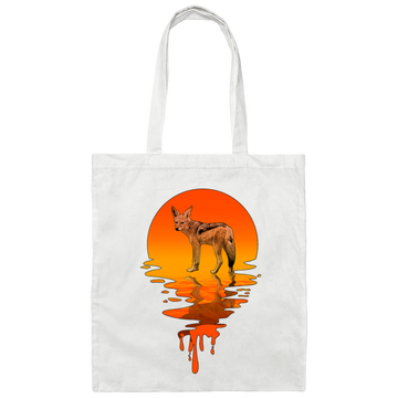 Vintage Retro Style Jackal, Style Of Music Vintage Canvas Tote Bag
