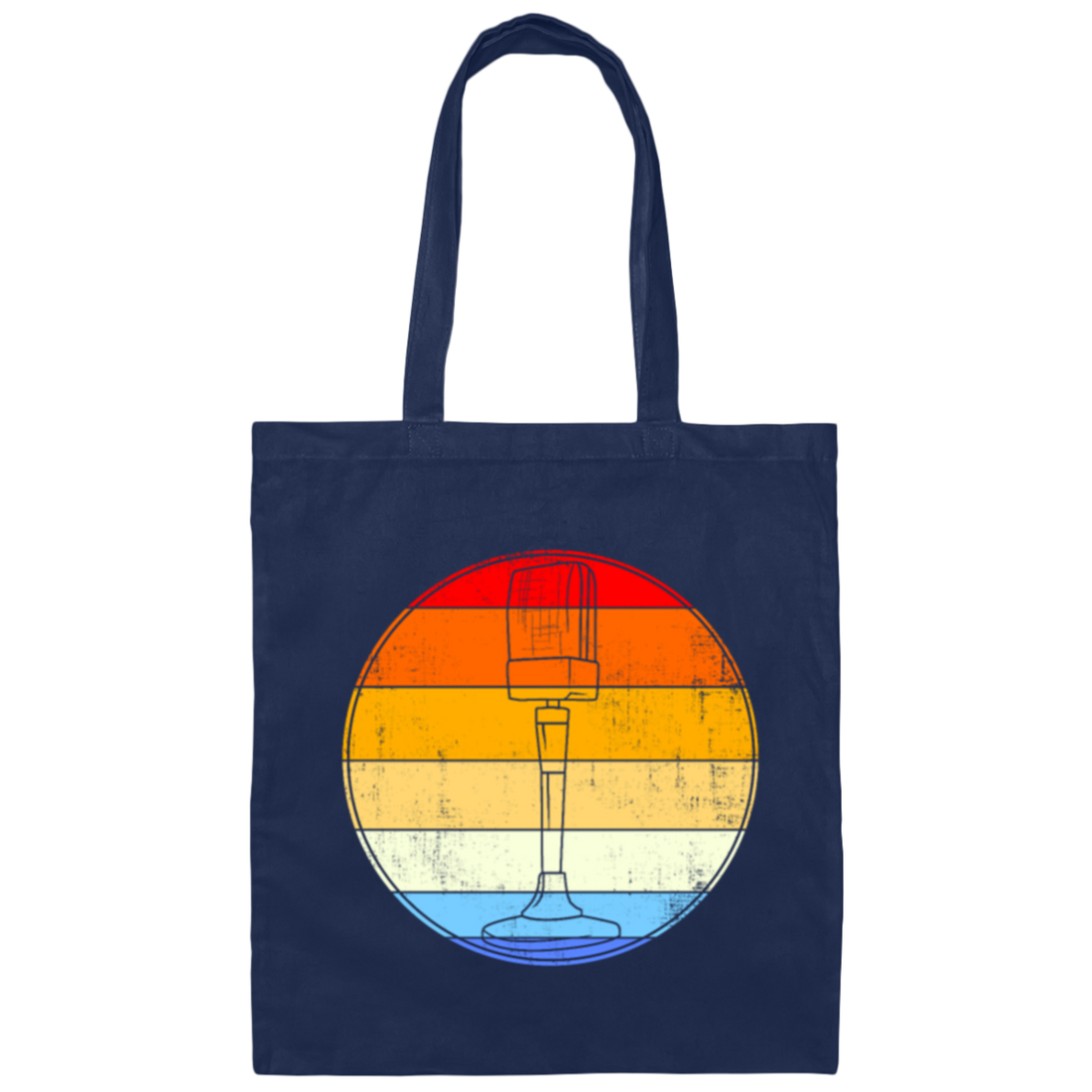 Vintage Old School Retro Radio Microfone Canvas Tote Bag